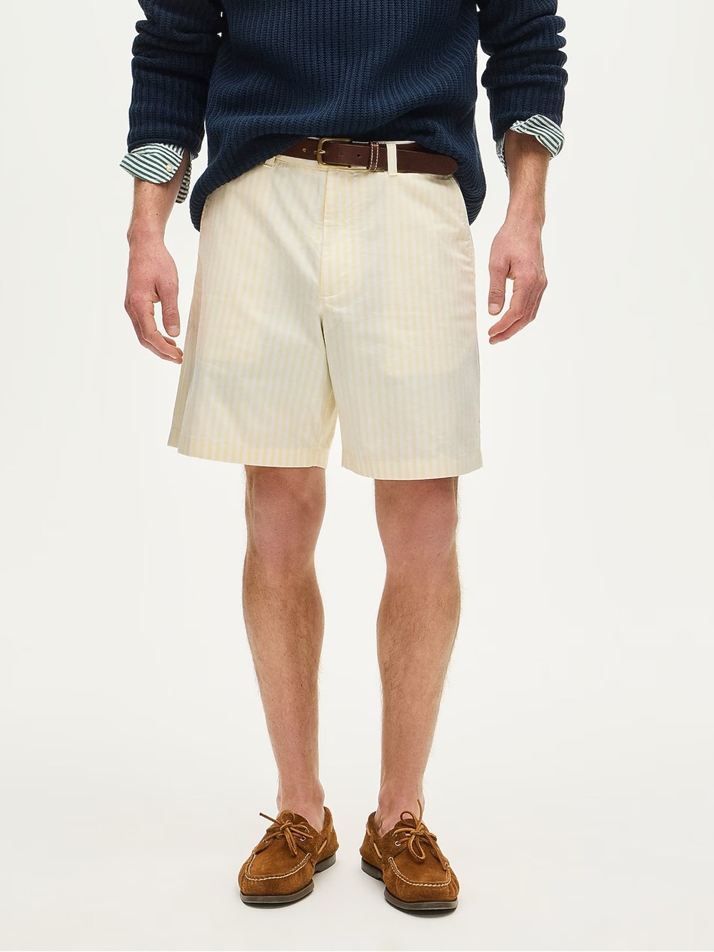 J. Crew Pale Yellow Stripe 8 inch Chino Men's Shorts